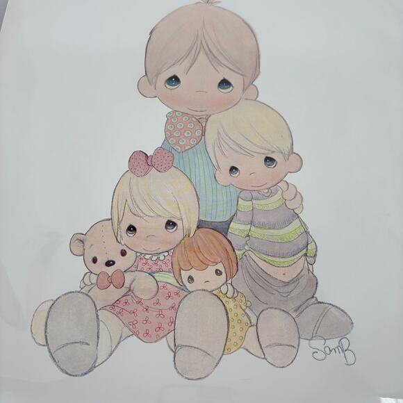 Precious Moments Poster Art Print Children Kids Grandkids 13.5 x 15 Inch Sam B - Picture 2 of 5